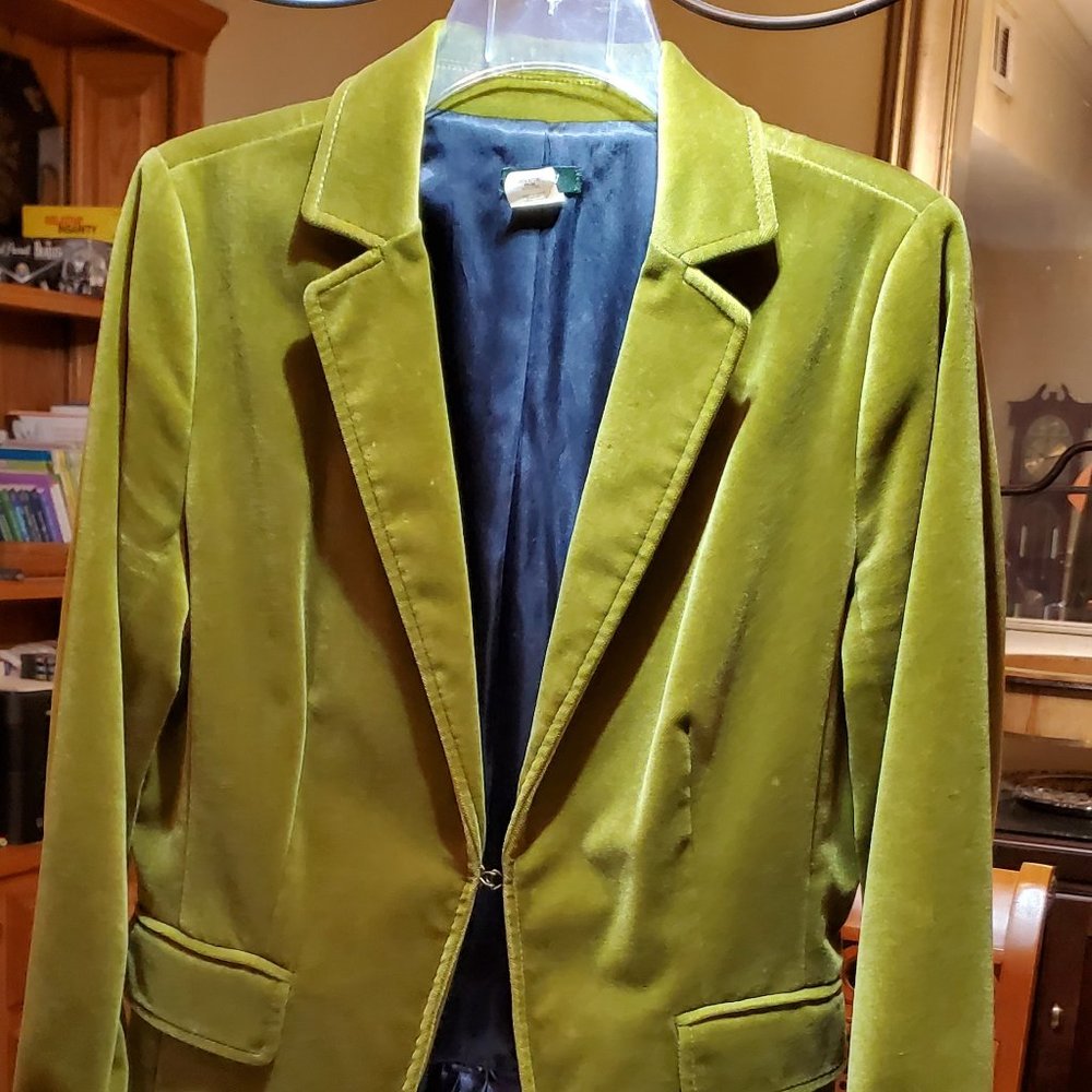 Vintage J Crew Green Velvet Jacket